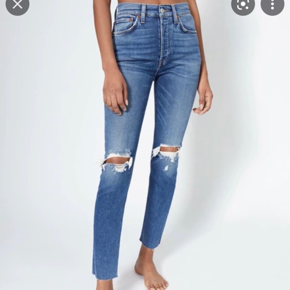Re/done ankle fray stretch jeans 26